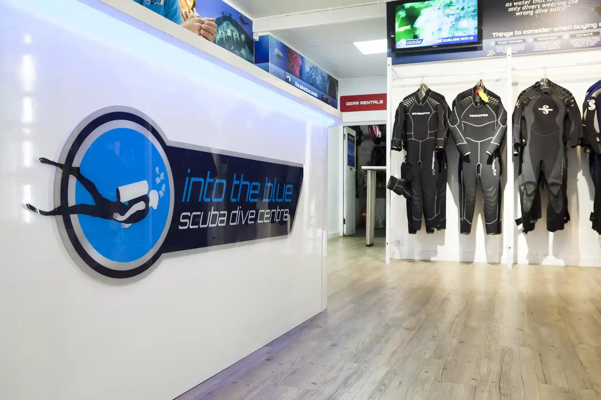 Inside the Into The Blue Scuba Dive Centre in Sea Point