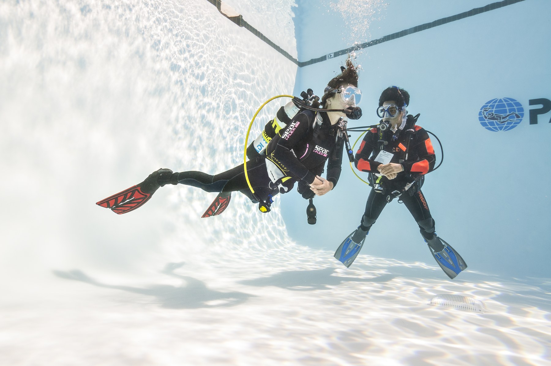 PADI Instructor route — instructor development in the pool